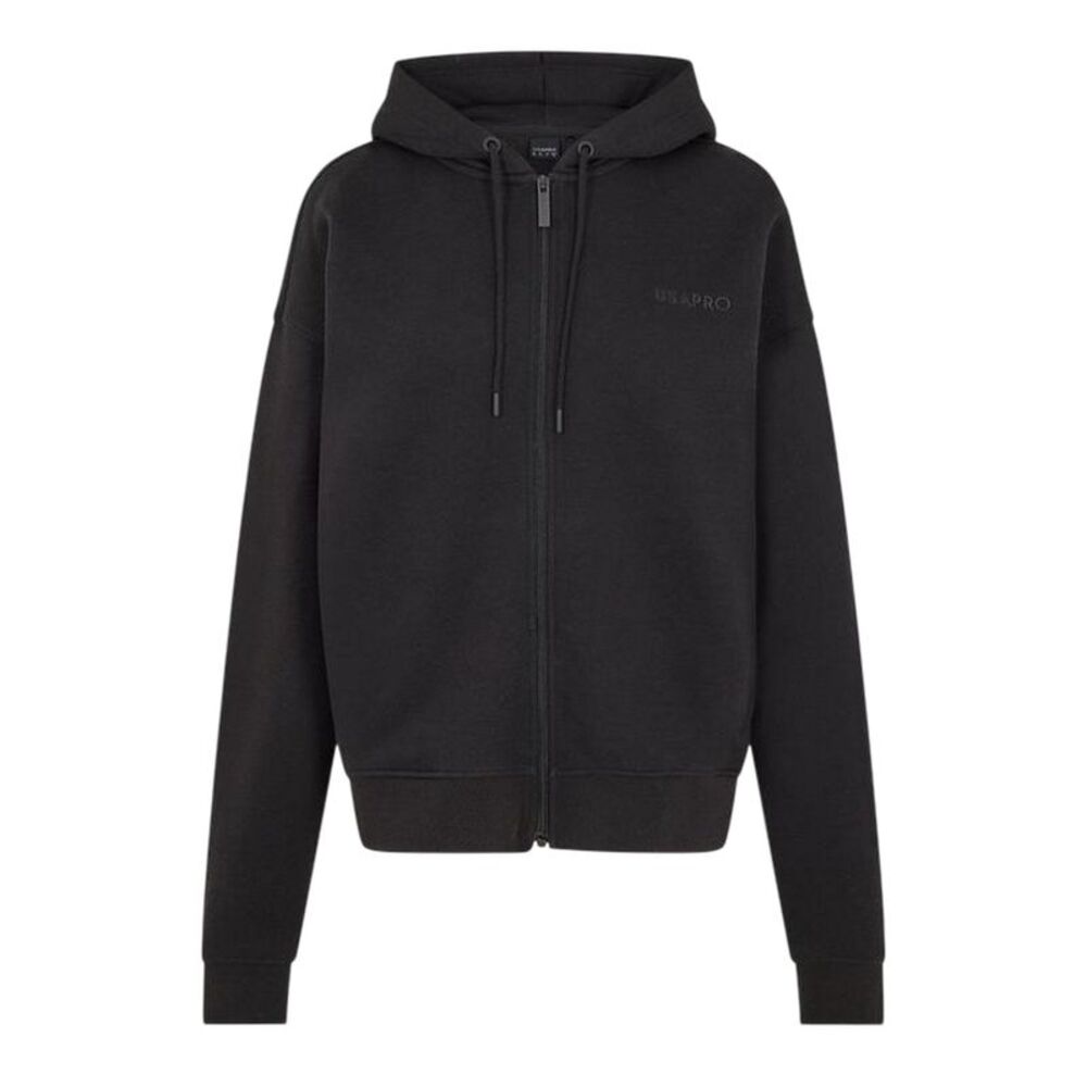 USA Womens/Ladies Oversized Full Zip Hoodie / Black